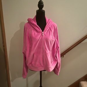 VS velour pink cropped hoodie XL